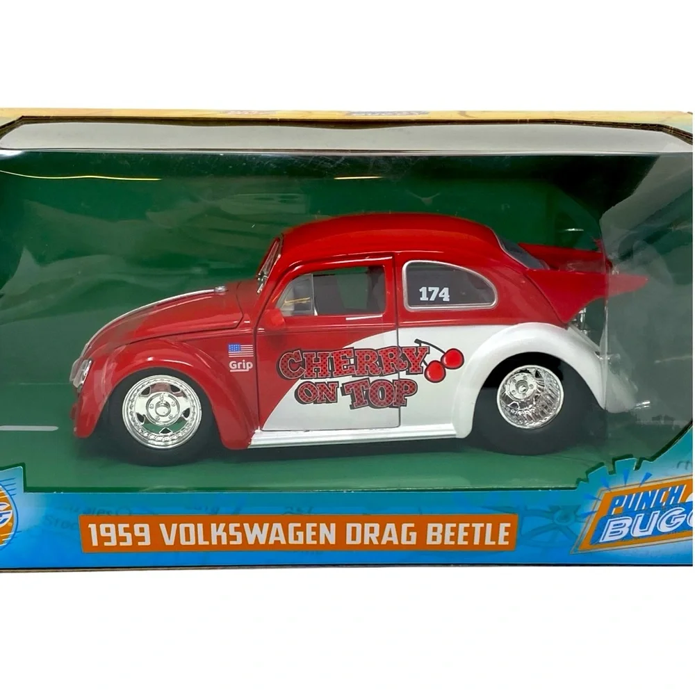 1959 Volkswagen Drag Beetle Cherry on Top Red and White Punch Buggy Series 1/24‎